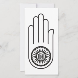 Tarjeta Símbolo jain de Ahimsa (mano de la no violencia)