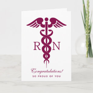 Tarjeta Símbolo médico de enfermería de Red Red Caduceus
