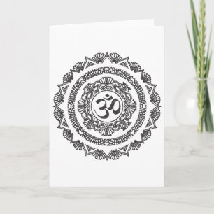 Tarjeta Símbolo Om Mandala Yoga Regalo Buda Yogi
