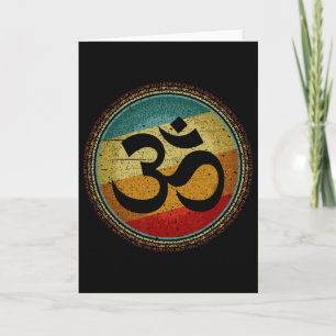 Tarjeta Símbolo Om Ohm Retro Vintage Estilo 80s Meditación