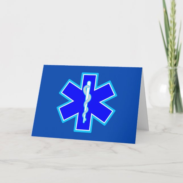 Tarjeta Símbolo paramédico Star of Life EMS Blue (Anverso)