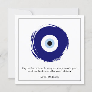 Tarjeta Símbolo personalizado de ojo azul malvado para bue