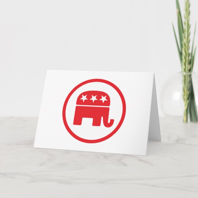 Tarjeta Símbolo político Fiesta republicano (elefante) (Anverso)