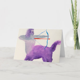 Tarjeta Símbolo sagitario púrpura zodiaco cumpleaños