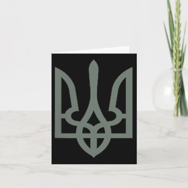 Tarjeta Símbolo ucraniano de tridente Tryzub Emblem (Anverso)