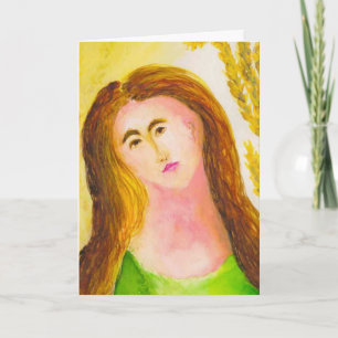 Tarjeta Símbolo zodiaco Virgo Green-Gold Cumpleaños