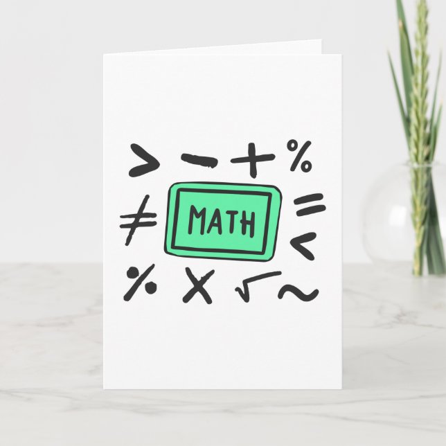 Tarjeta Símbolos matemáticos para estudiantes y padres (Anverso)