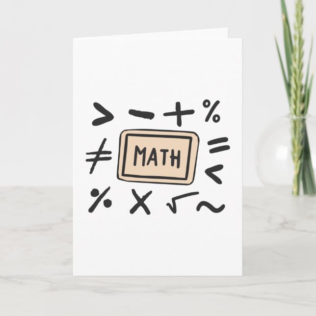 Tarjeta Símbolos matemáticos para estudiantes y padres (Anverso)