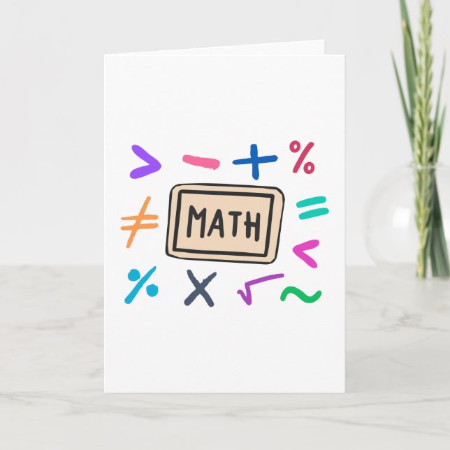 Tarjeta Símbolos matemáticos para estudiantes y padres (Anverso)