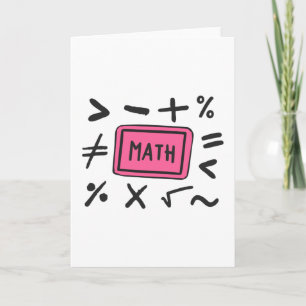 Tarjeta Símbolos matemáticos para estudiantes y padres