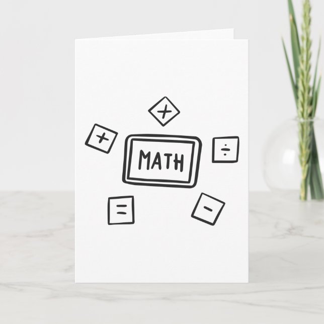 Tarjeta Símbolos matemáticos para niños (Anverso)