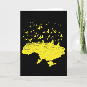 Tarjeta Símbolos ucranianos Ucrania Mapa de Ucrania Pájaro