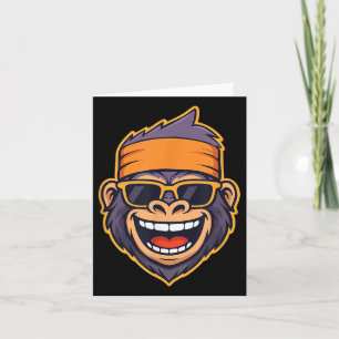 Tarjeta Simio genial cabeza de gorila mono funky bandana r