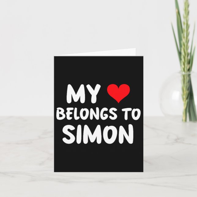 Tarjeta Simon - My Heart Belongs To Simon - Love Premium T (Anverso)