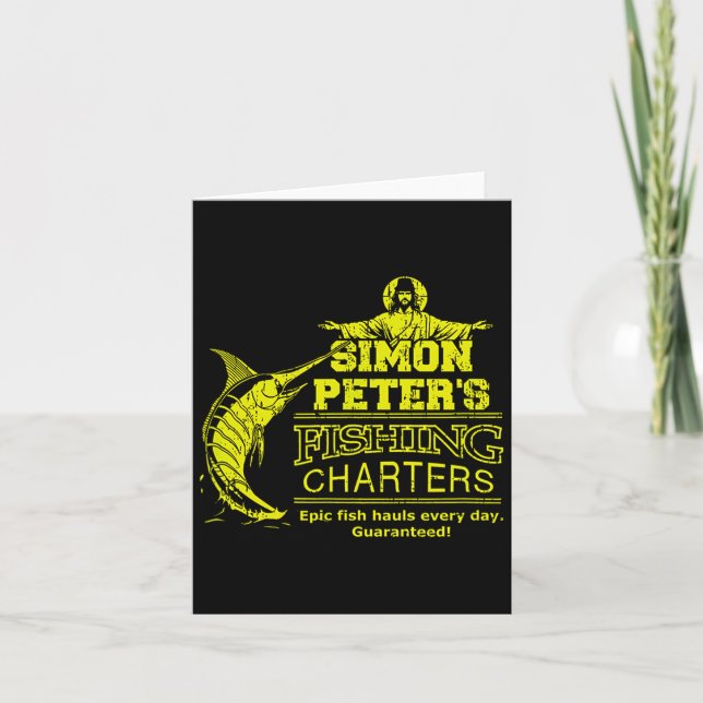 Tarjeta Simon Peter's Fishing Charters Funny Jesus Christ  (Anverso)