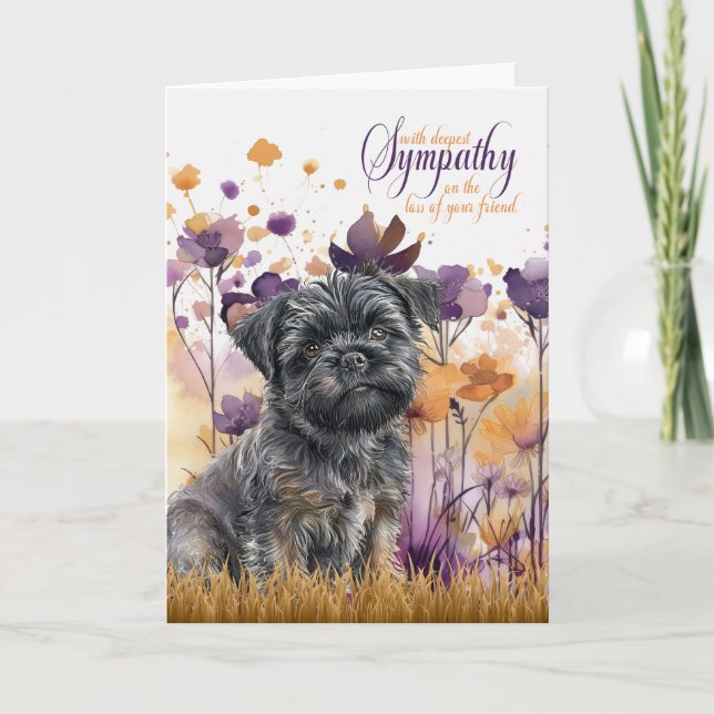 Tarjeta Simpatía Affenpinscher Dog Wildflower Meadow (Anverso)
