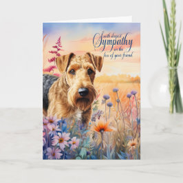Tarjeta Simpatía Airedale Terrier Dog Wildflower Meadow