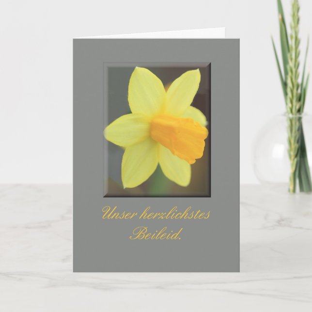 Tarjeta Simpatía alemana Daffodil amarillo (Anverso)