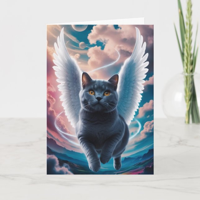 Tarjeta Simpatía Ángel British Shorthair  (Anverso)