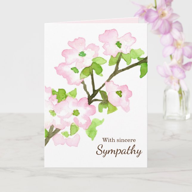 Tarjeta Simpatía Biblia religiosa contra flores de dogwood (Orquídea)