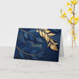 Tarjeta Simpatía Botánico de Color Azul Marino y Dorado