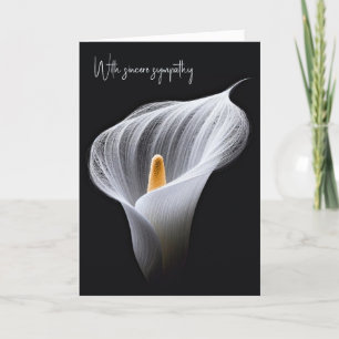 Tarjeta Simpatía Calla Blanca Lily En Negro