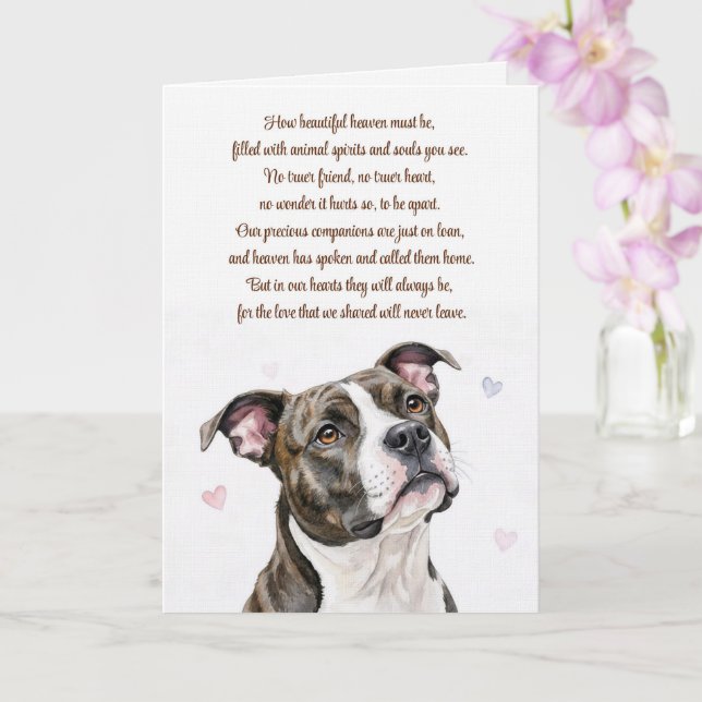 Tarjeta Simpatía Canina Pitbull Pitty Pérdida Espiritual (Orquídea)