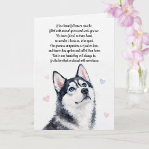 Tarjeta Simpatía Canina Poema Espiritual Siberian Husky
