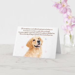 Tarjeta Simpatía Canina Tipo Retriever Dorado con Poema