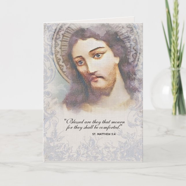 Tarjeta Simpatía Católica Condolencia Jesús (Anverso)