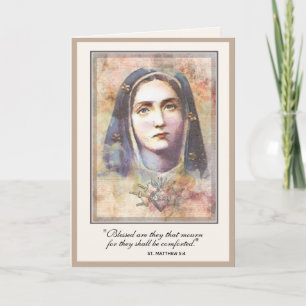 Tarjeta Simpatía Católica Condolencias Virgen María
