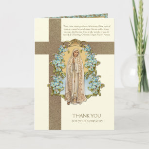 Tarjeta Simpatía Católica Condolencias Virgen María