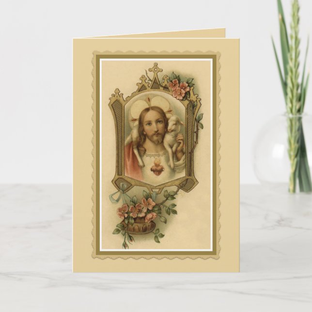 Tarjeta Simpatía católica tradicional Cordero de Jesús (Anverso)