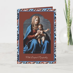 Tarjeta Simpatía católica Virgen María Jesús Rosario