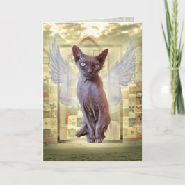 Tarjeta Simpatía con el Mascota Gato Sphynx Angel de Smoke