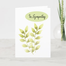 Tarjeta Simpatía Condolencia Verde Fe Saludo Natural