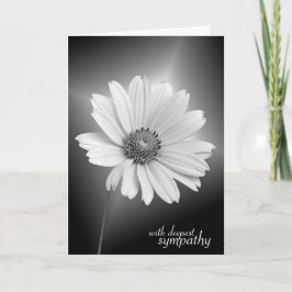 Tarjeta Simpatía Cosmos blancos en negro