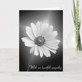 Tarjeta Simpatía Cosmos blancos en negro