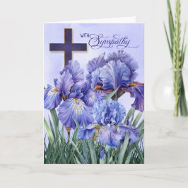 Tarjeta Simpatía cristiana en Purple Iris Garden