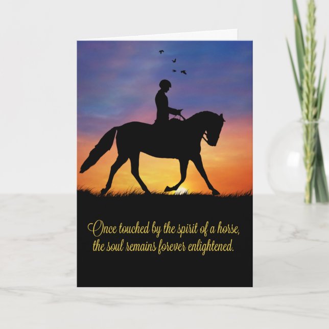 Tarjeta Simpatía de caballo con el viajero de vestidos (Anverso)