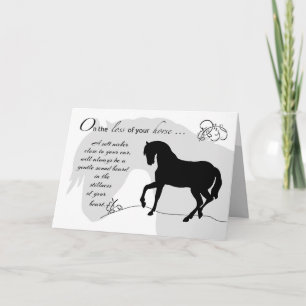 Tarjeta Simpatía de caballo Silueta Negra