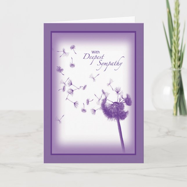 Tarjeta Simpatía de Dandelion púrpura (Anverso)