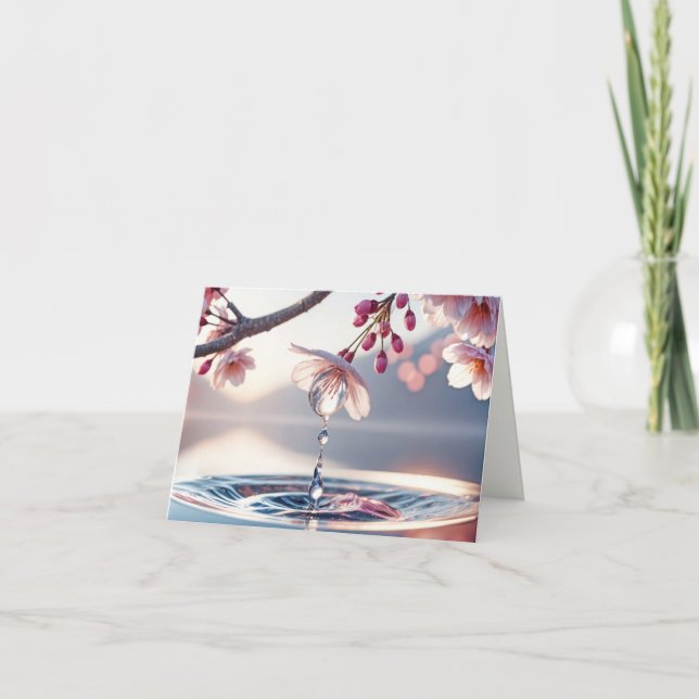 Tarjeta Simpatía de flor de cerezo Gracias  (Anverso)