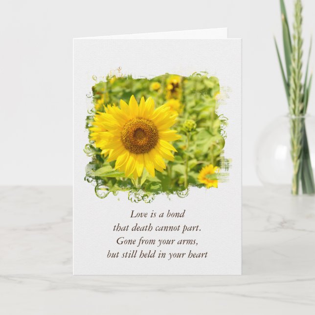 Tarjeta Simpatía de girasol amarillo (Anverso)