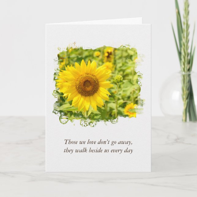 Tarjeta Simpatía de girasol amarillo (Anverso)