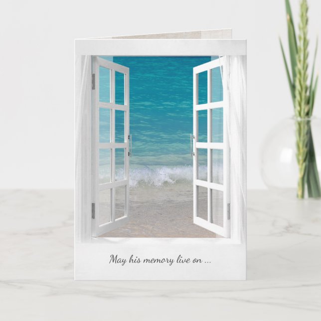 Tarjeta simpatía de la escena de la playa de open window o (Anverso)