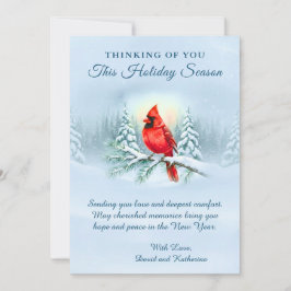 Tarjeta Simpatía de Navidad del Cardenal Mensaje de Condol