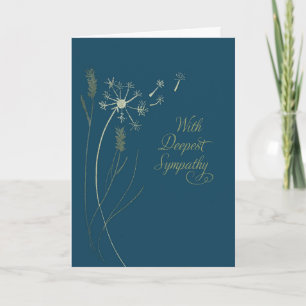 Tarjeta Simpatía de negocios Gold Look Dandelion sobre el 