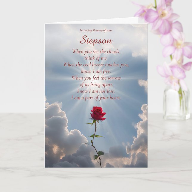 Tarjeta Simpatía de Stepson Condolencias Espirituales (Orquídea)
