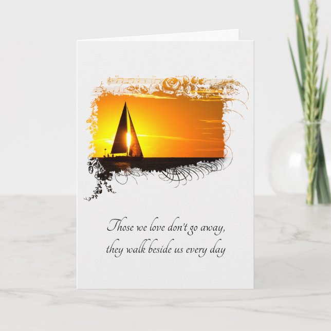 Tarjeta Simpatía de Sunset Sailboat (Anverso)